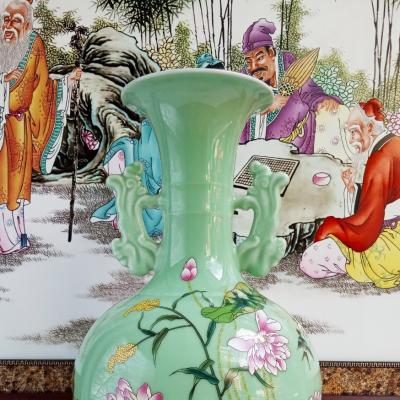 Bình men ngọc họa tiết Hoa Sen